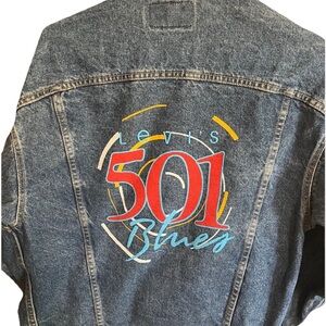 Vintage Levi's 70507 USA Trucker Jacket 501 Blues Graphic Unlined Rarity WPL 423
